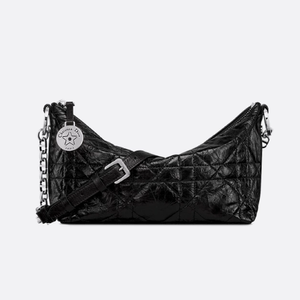디올 DIOR Diorstar 체인 호보백 블랙 매크로까나쥬 크링클 송아지 가죽 S3202PNIO_M900