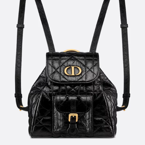 디올 DIOR Caro 스몰 백팩 블랙 매크로까나쥬 크링클 송아지 가죽 M6302UNUC_M900