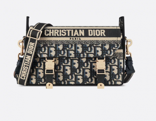 디올 DIOR Diorcamp 스몰 백 블루 Dior Oblique 자수 M1241ORIW_M928