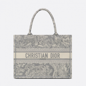디올 DIOR Dior Book Tote 미디엄 백 그레이 & 에크루 Toile de Jouy Reverse 자수 M1296ZRGO_M20I