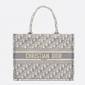 디올 DIOR Dior Book Tote 미디엄 백 에크루 & 그레이 Dior Oblique 자수 M1296ZRIW_M20I