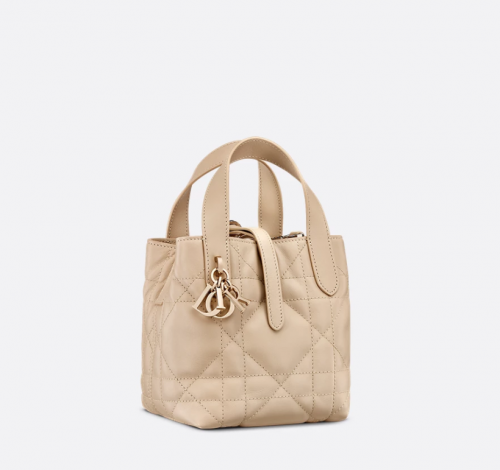 디올 DIOR Dior Toujours 버티컬 나노 토트백 파우더 베이지 매크로까나쥬 송아지 가죽 S6100OSNW_M51U