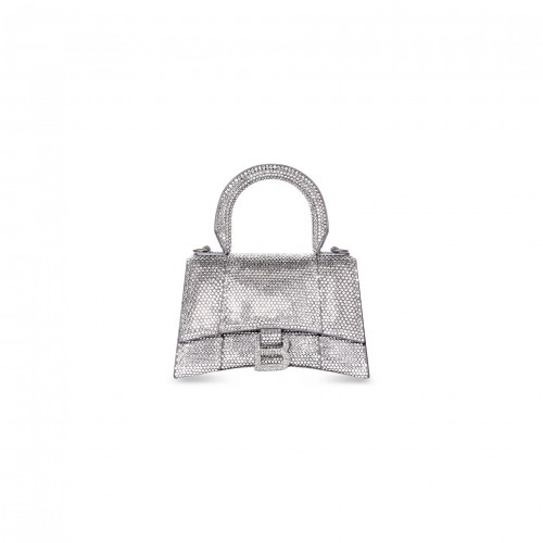 발렌시아가 BALENCIAG 여성 아워글래스 XS 라인스톤 핸드백 그레이 59283328D0Y1272