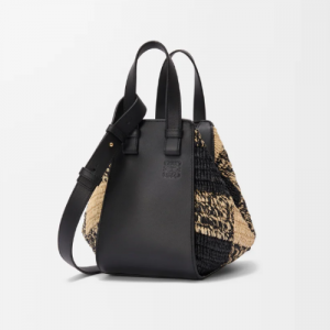 로에베 LOEWE 컴팩트 해먹 백 라피아와 송아지 가죽 소재 A538H13X43-2165