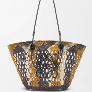 로에베 LOEWE 중간 크기 아나그램 바구니 이라카 야자수와 송아지 가죽A223T43X75-4912