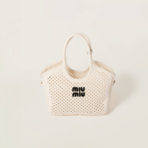 미우미우 코튼 메쉬 아이비 토트 백 5BG281_2F8E_F0N13