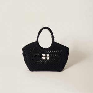 미우미우 코튼 메쉬 아이비 토트 백 5BG281_2F8E_F0N12