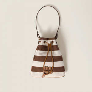 미우미우 스트라이프 패브릭 드로스트링 파우치 5ND016_2IBB_F0966