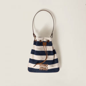 미우미우 스트라이프 패브릭 드로스트링 파우치 5ND016_2IBB_F067K