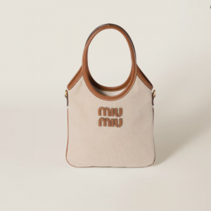 미우미우 캔버스 및 가죽 아이비 백 5BA281_ACRN_F062F