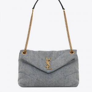 생로랑 SAINT LAURENT 데님과 스무스 가죽 소재의 PUFFER 스몰 체인 백 577476FAADY4780