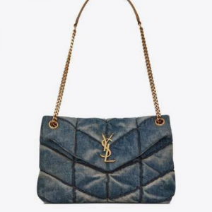 생로랑 SAINT LAURENT데님과 스웨이드 소재의 퍼퍼 스몰 백5774762PT674575