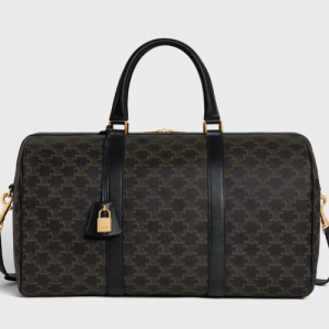 셀린느 CELINE 미디엄 트래블백 - 트리옹프 캔버스 & 카프스킨블랙 190662CHI.38NO