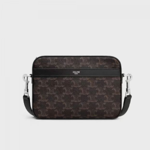 셀린느CELINE 스몰 메신저 - 트리옹프 캔버스 & 카프스킨블랙 113942EVJ.38SI