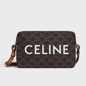 셀린느 CELINE 더블 지퍼 메신저백 - CELINE 프린트 트리옹프 캔버스탠 111612EVL.04LI